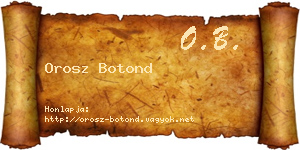 Orosz Botond névjegykártya